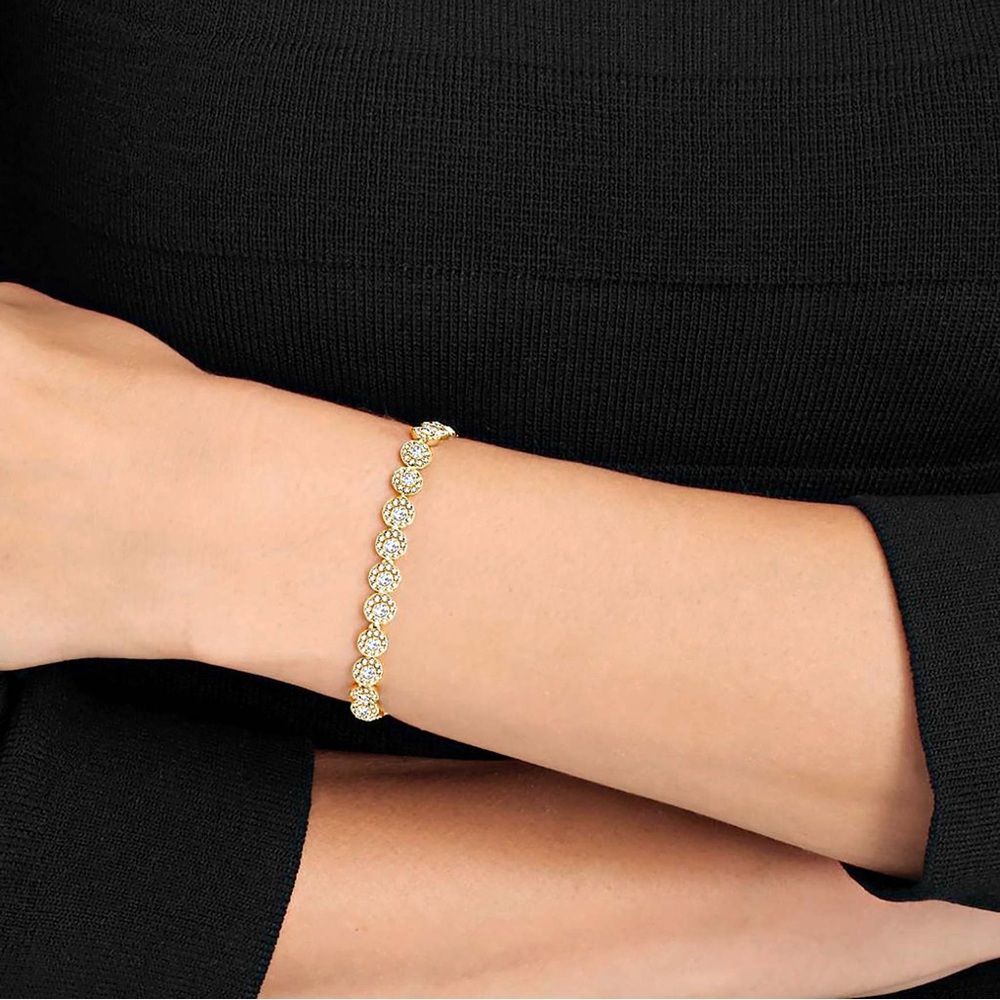 ✨New 18k gold plated Tennis Bracelet | 19 cm | Elegant Sparkle - Picture 3 of 5